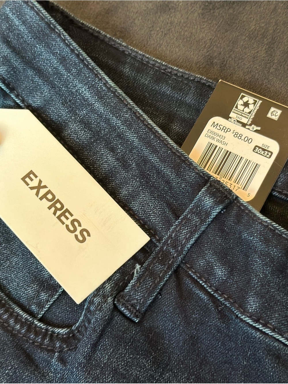 Brand New Express Men’s Slim Jeans - Dark Blue Wash